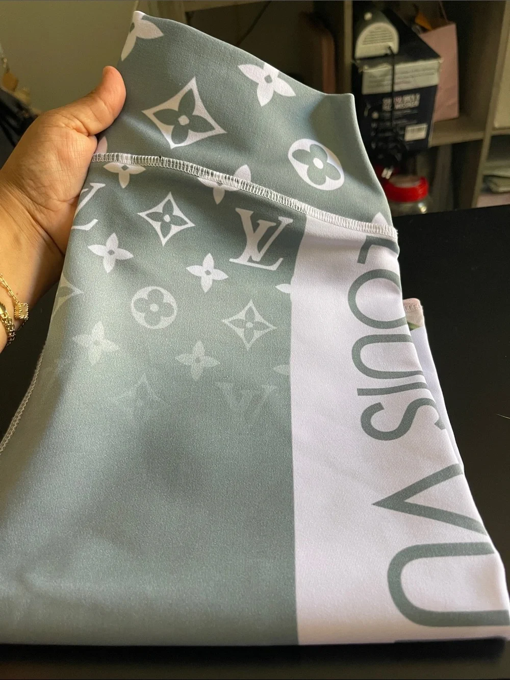 Louis Vuitton Mint Green & Pink Floral Monogram Scarf